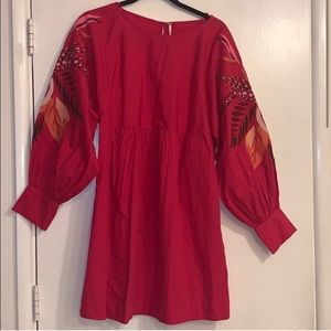 Free People Magenta Long Sleeve Dress